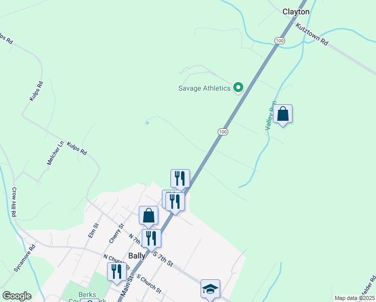 map of restaurants, bars, coffee shops, grocery stores, and more near 10 Wheeler Lane in Barto