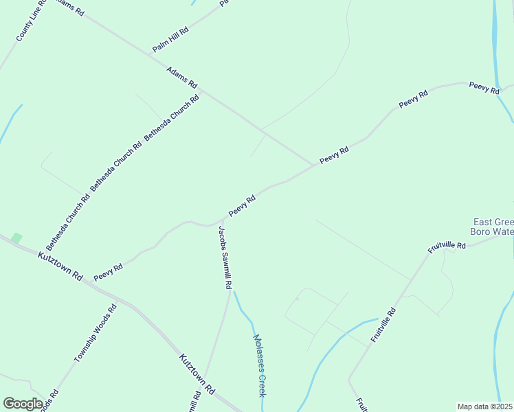 map of restaurants, bars, coffee shops, grocery stores, and more near 2050 Peevy Road in East Greenville