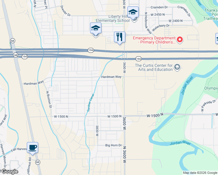 map of restaurants, bars, coffee shops, grocery stores, and more near 1790 North 3720 West in Lehi