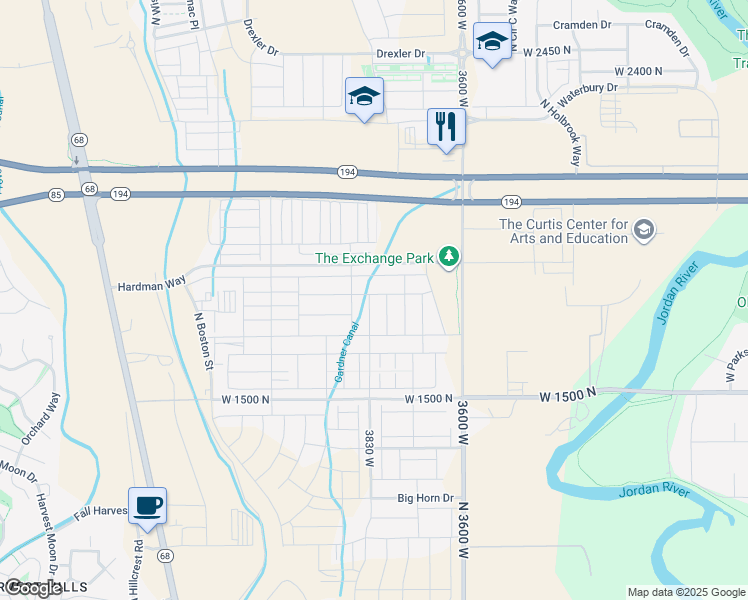 map of restaurants, bars, coffee shops, grocery stores, and more near 2014 North 3830 West in Lehi