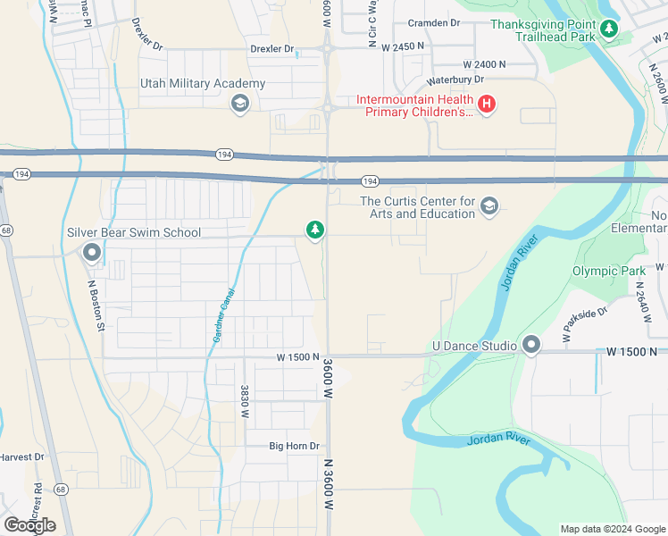 map of restaurants, bars, coffee shops, grocery stores, and more near 9776 North 3600 West in Lehi