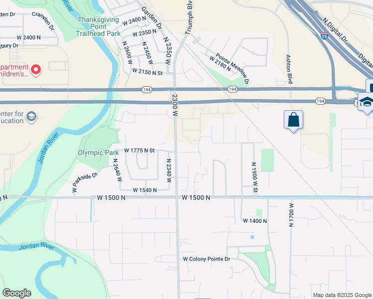 map of restaurants, bars, coffee shops, grocery stores, and more near 2286 West 1750 North in Lehi