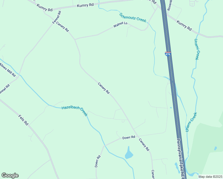 map of restaurants, bars, coffee shops, grocery stores, and more near 1665 Canary Road in Quakertown