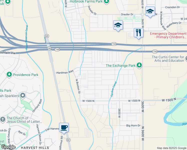 map of restaurants, bars, coffee shops, grocery stores, and more near 4103 West 1800 North in Lehi