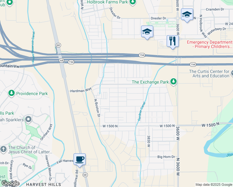 map of restaurants, bars, coffee shops, grocery stores, and more near 4103 West 1800 North in Lehi