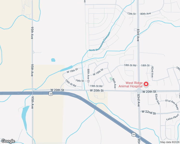 map of restaurants, bars, coffee shops, grocery stores, and more near 1713 88th Avenue in Greeley