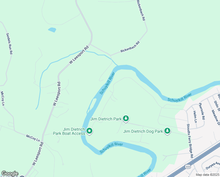 map of restaurants, bars, coffee shops, grocery stores, and more near 5611 Stoudts Ferry Bridge Road in Reading