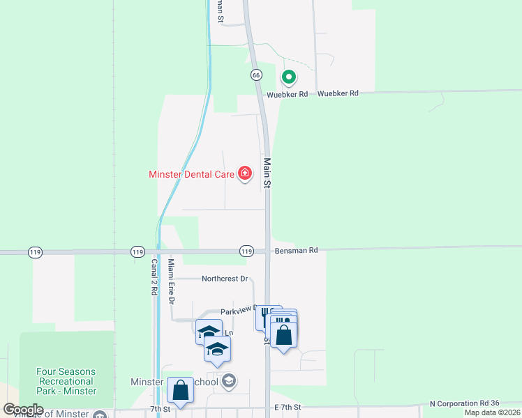 map of restaurants, bars, coffee shops, grocery stores, and more near 2A Greenhills Drive in Minster