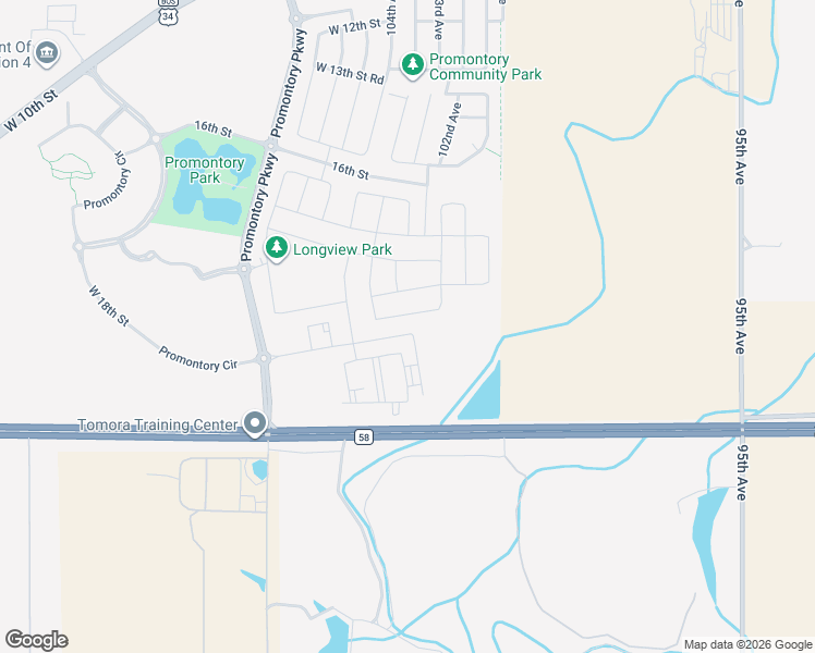 map of restaurants, bars, coffee shops, grocery stores, and more near U.S. 34 in Greeley