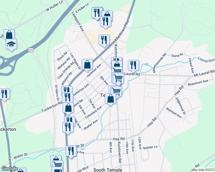 map of restaurants, bars, coffee shops, grocery stores, and more near 4926 8th Avenue in Temple