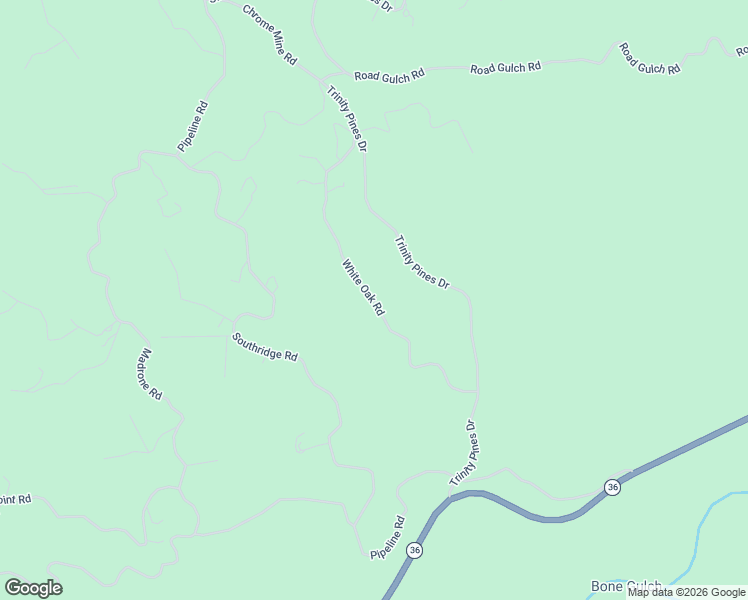 map of restaurants, bars, coffee shops, grocery stores, and more near White Oak Road in Hayfork