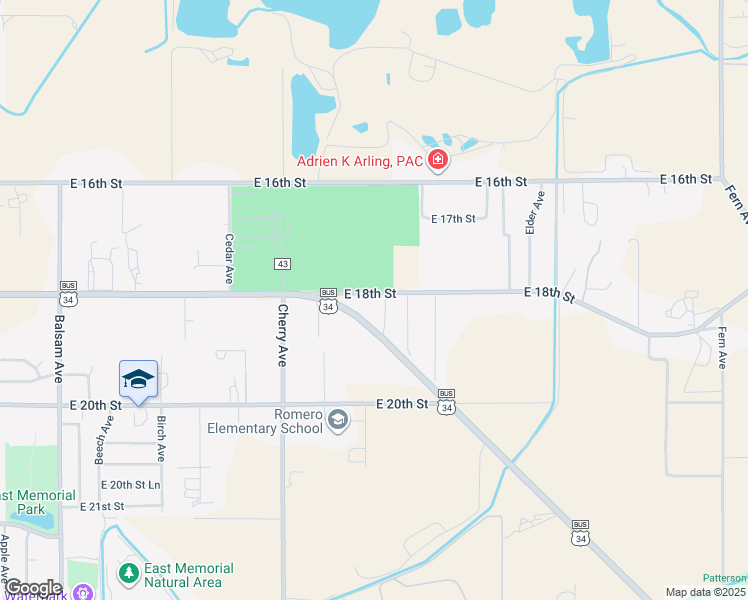 map of restaurants, bars, coffee shops, grocery stores, and more near 1550 East 18th Street in Greeley