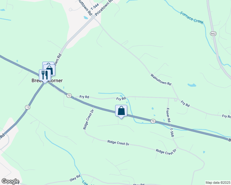 map of restaurants, bars, coffee shops, grocery stores, and more near 135 Fry Road in Fleetwood