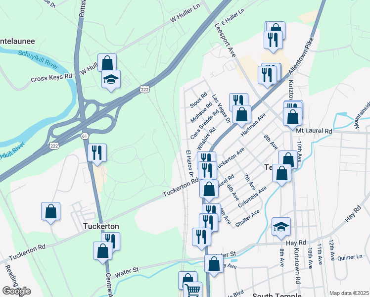 map of restaurants, bars, coffee shops, grocery stores, and more near 614 El Hatco Drive in Temple