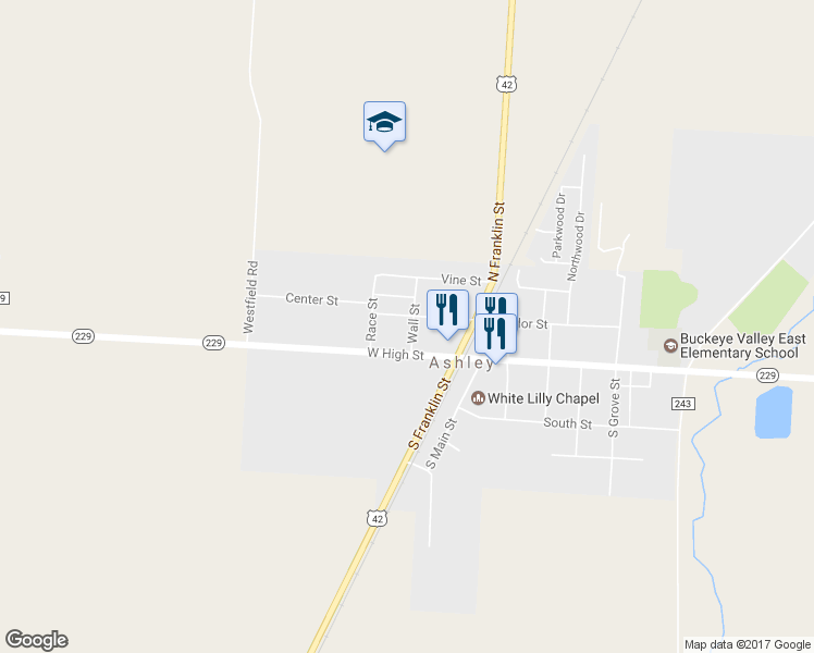 map of restaurants, bars, coffee shops, grocery stores, and more near 15 Wall Street in Ashley