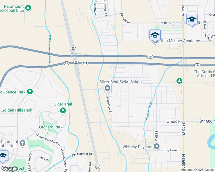 map of restaurants, bars, coffee shops, grocery stores, and more near 4336 West 1850 North in Lehi