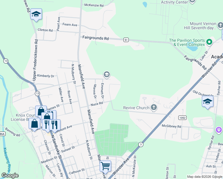 map of restaurants, bars, coffee shops, grocery stores, and more near 10 Marcia Drive in Mount Vernon
