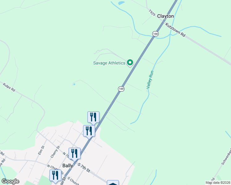 map of restaurants, bars, coffee shops, grocery stores, and more near 1665 Pennsylvania 100 in Barto