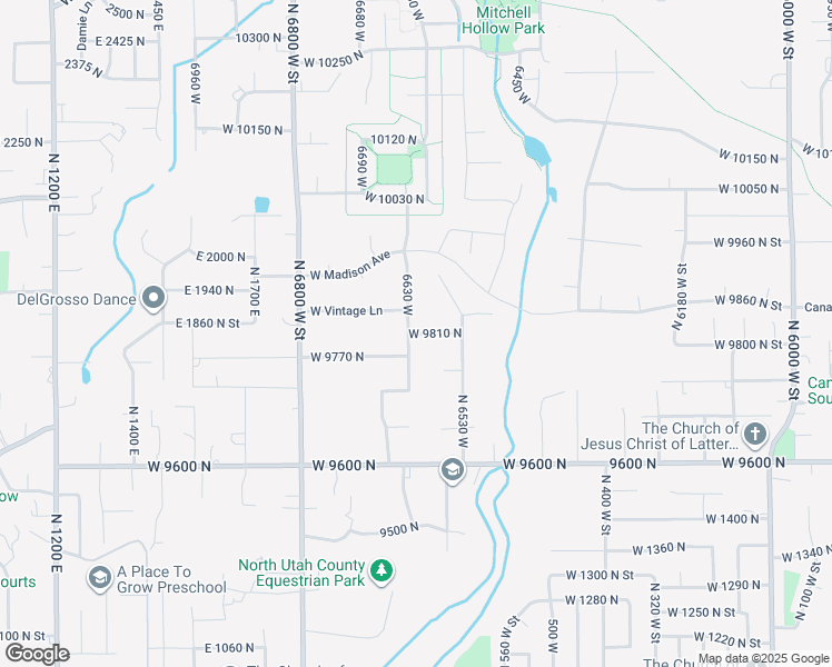 map of restaurants, bars, coffee shops, grocery stores, and more near 6576 West 9810 North in Highland