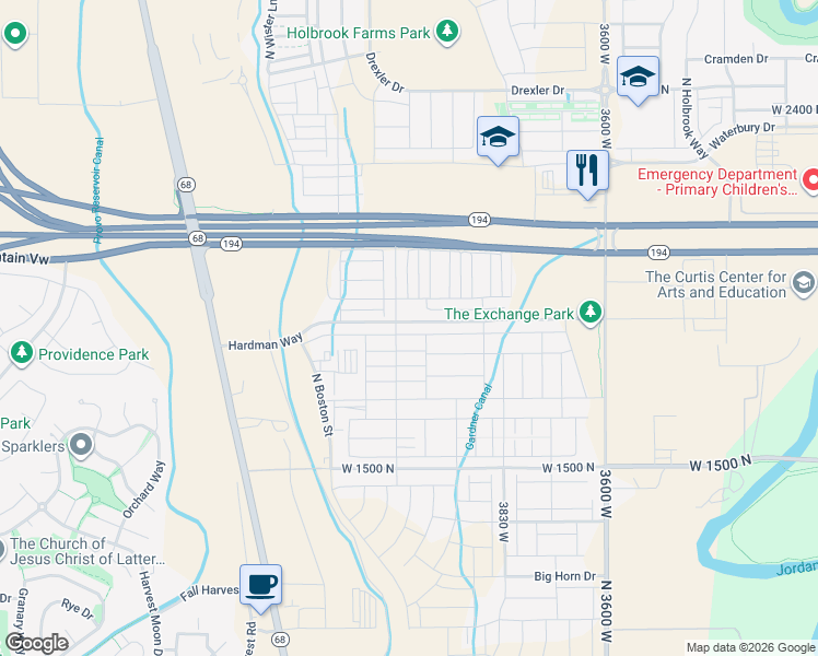 map of restaurants, bars, coffee shops, grocery stores, and more near 4064 West 1850 North in Lehi