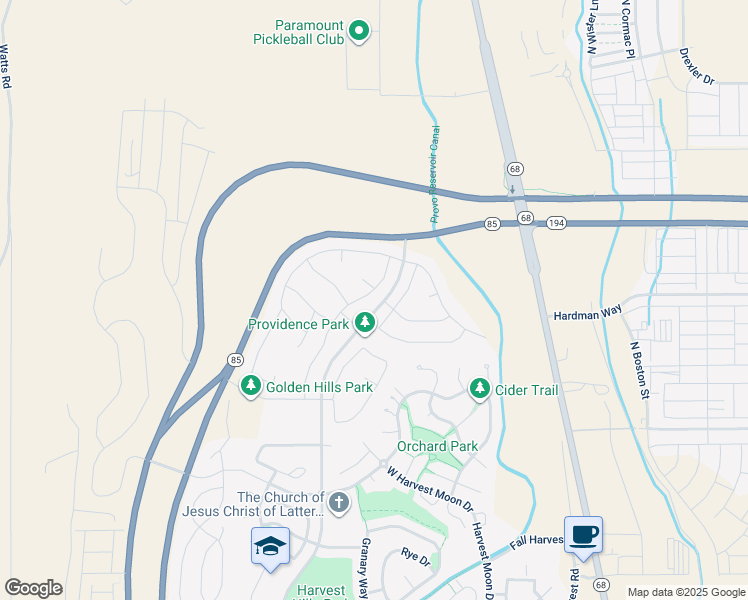map of restaurants, bars, coffee shops, grocery stores, and more near 2646 Geranium Drive in Saratoga Springs