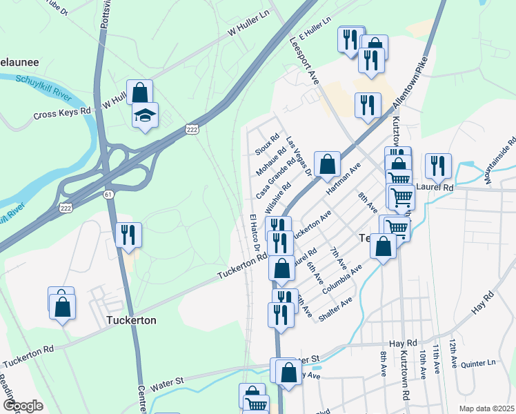 map of restaurants, bars, coffee shops, grocery stores, and more near 611 El Hatco Drive in Temple