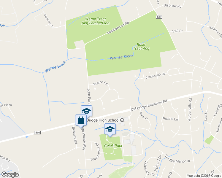 map of restaurants, bars, coffee shops, grocery stores, and more near 19 Merritt Terrace in Matawan