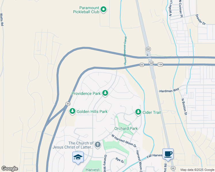 map of restaurants, bars, coffee shops, grocery stores, and more near 2646 Geranium Drive in Saratoga Springs