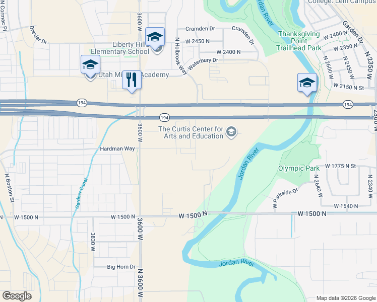 map of restaurants, bars, coffee shops, grocery stores, and more near in Utah County