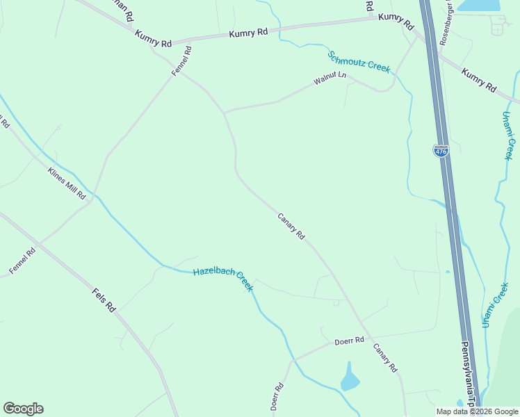 map of restaurants, bars, coffee shops, grocery stores, and more near 1680 Canary Road in Quakertown
