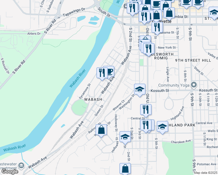 map of restaurants, bars, coffee shops, grocery stores, and more near 215 Ellsworth St in Lafayette
