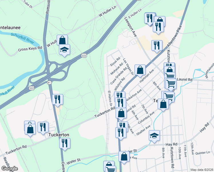 map of restaurants, bars, coffee shops, grocery stores, and more near 614 El Hatco Drive in Temple