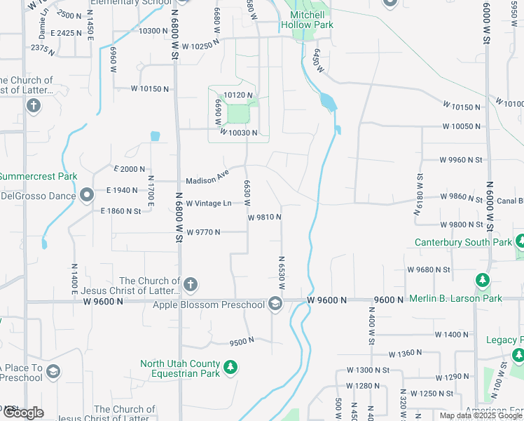 map of restaurants, bars, coffee shops, grocery stores, and more near 6576 West 9810 North in Highland
