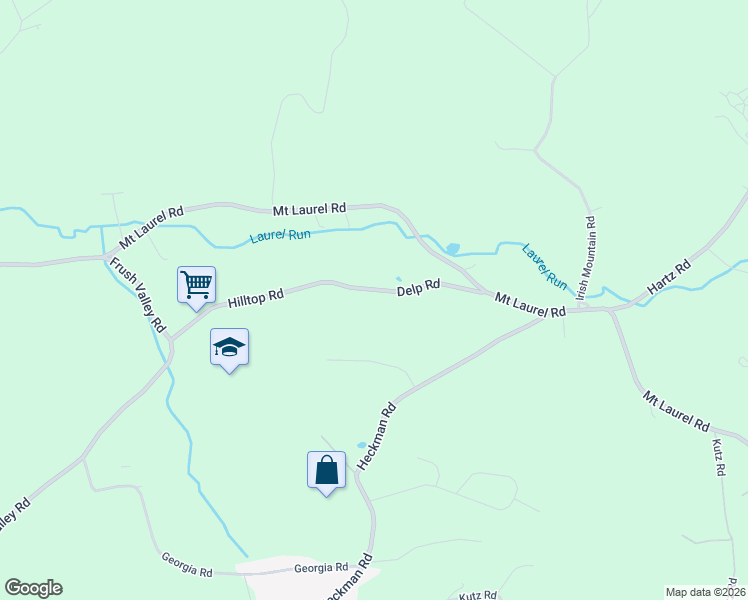 map of restaurants, bars, coffee shops, grocery stores, and more near 32 Delp Road in Temple