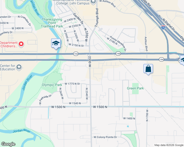 map of restaurants, bars, coffee shops, grocery stores, and more near 1883 2280 West Street in Lehi