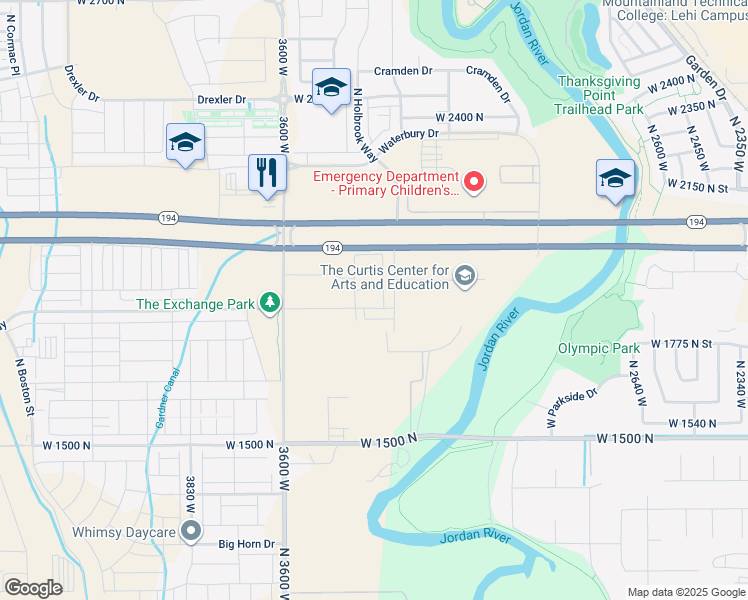map of restaurants, bars, coffee shops, grocery stores, and more near 3364 Hardman Way in Lehi