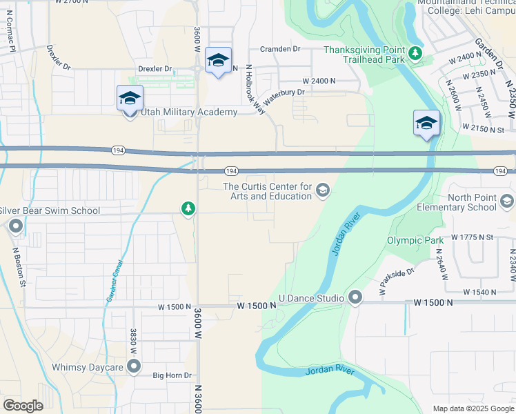 map of restaurants, bars, coffee shops, grocery stores, and more near 3364 Hardman Way in Lehi