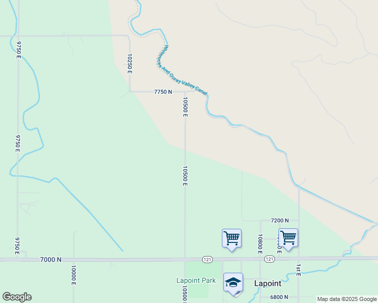 map of restaurants, bars, coffee shops, grocery stores, and more near 7486 10500 East in Lapoint
