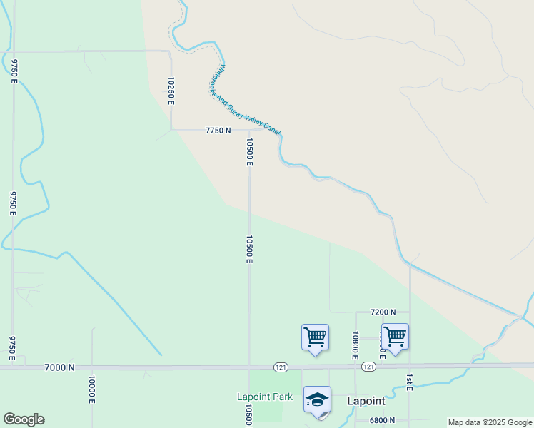 map of restaurants, bars, coffee shops, grocery stores, and more near 7486 10500 East in Lapoint