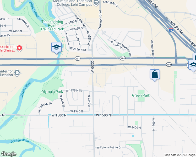 map of restaurants, bars, coffee shops, grocery stores, and more near 2272 1880 North Street in Lehi
