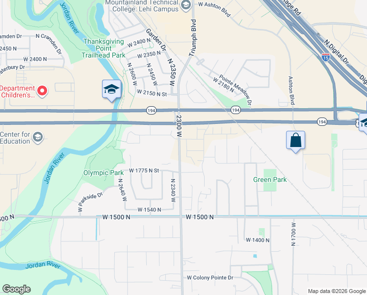 map of restaurants, bars, coffee shops, grocery stores, and more near 1895 2280 West Street in Lehi