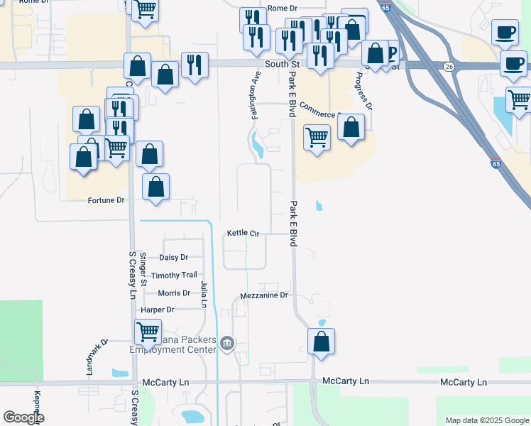 map of restaurants, bars, coffee shops, grocery stores, and more near 516 Fairington Avenue in Lafayette