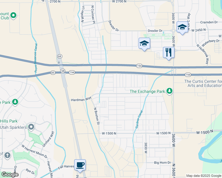 map of restaurants, bars, coffee shops, grocery stores, and more near 4155 West 1960 North in Saratoga Springs