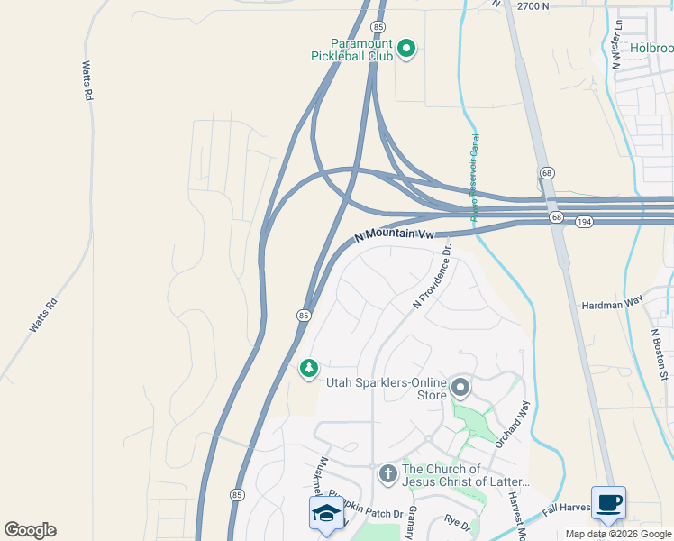 map of restaurants, bars, coffee shops, grocery stores, and more near 2485 Jonathan Place in Saratoga Springs