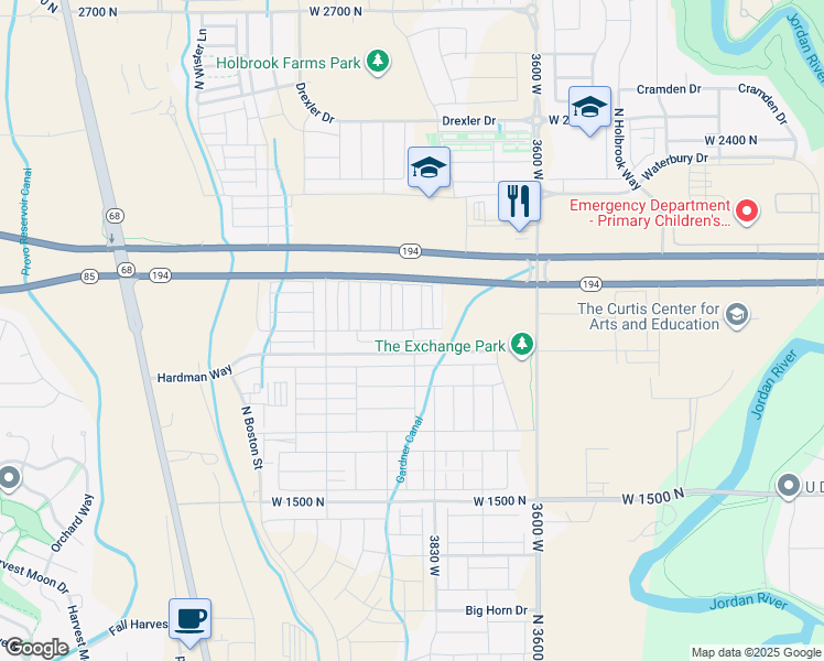 map of restaurants, bars, coffee shops, grocery stores, and more near 3772 West 1850 North in Lehi