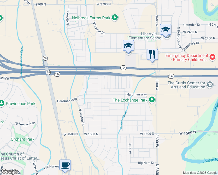 map of restaurants, bars, coffee shops, grocery stores, and more near 1964 North 4040 West in Saratoga Springs