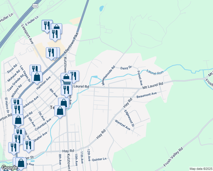 map of restaurants, bars, coffee shops, grocery stores, and more near 1309 Rising Sun Avenue in Temple