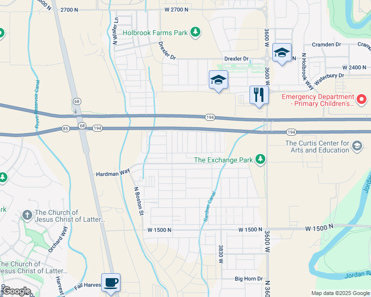 map of restaurants, bars, coffee shops, grocery stores, and more near 1996 4010 West in Lehi