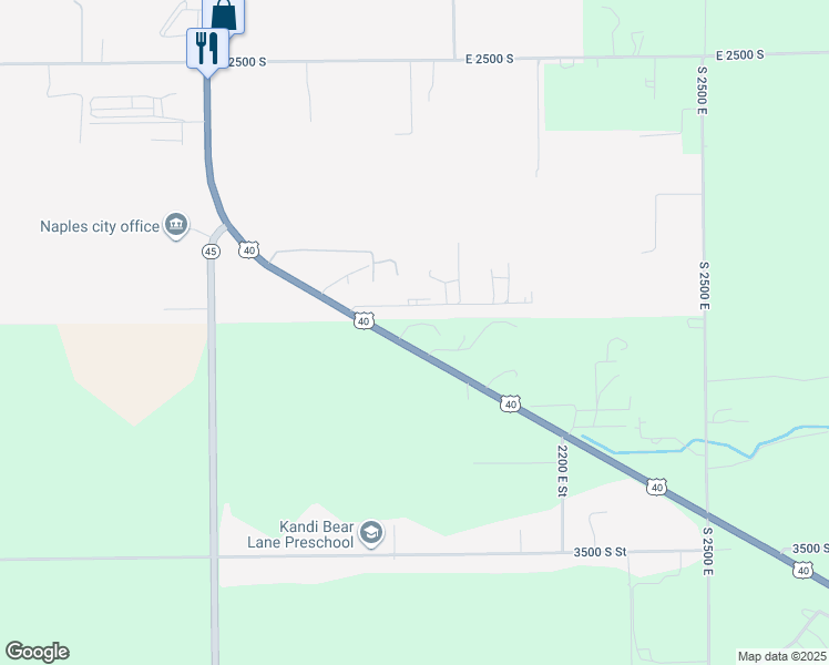 map of restaurants, bars, coffee shops, grocery stores, and more near 1915 East 3050 South in Vernal