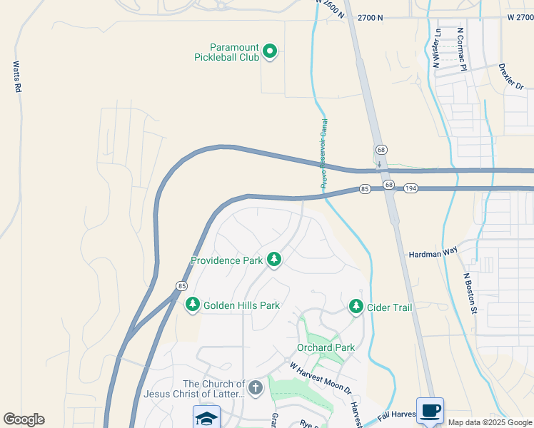 map of restaurants, bars, coffee shops, grocery stores, and more near 313 West Snowberry Drive in Saratoga Springs